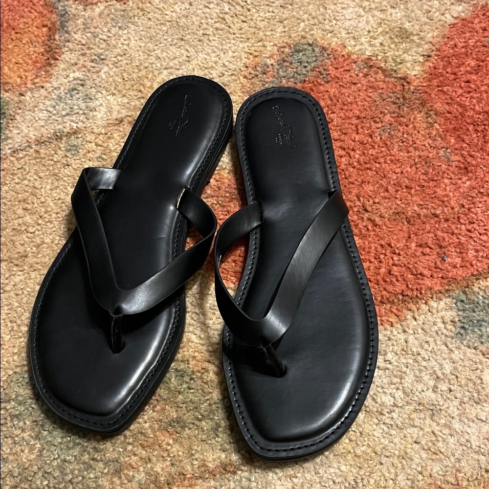 Black Leather Men's Sandals